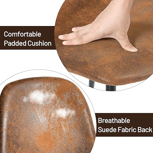 Miniatura 4 de FurnitureR Juego de 6 sillas de comedor, sillas tapizadas de gamuza sintética para cocina y comedor con patas de metal, cómodas sillas laterales de