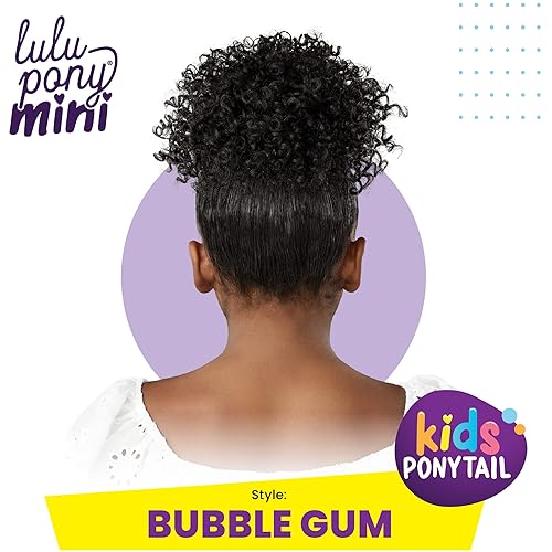 Miniatura 5 de Sensationnel Lulu Pony - Mini goma de mascar de burbujas  cordón de cola de caballo para niños, peluca sintética de pony up para extensión de pelo
