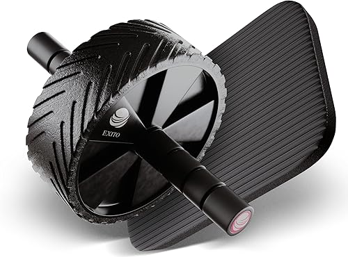 Pacific Sales - Rueda abdominal con alfombrilla de protección Rodillo de entrenamiento Equipo de fitness para ejercicio abdominal Mangos de acero