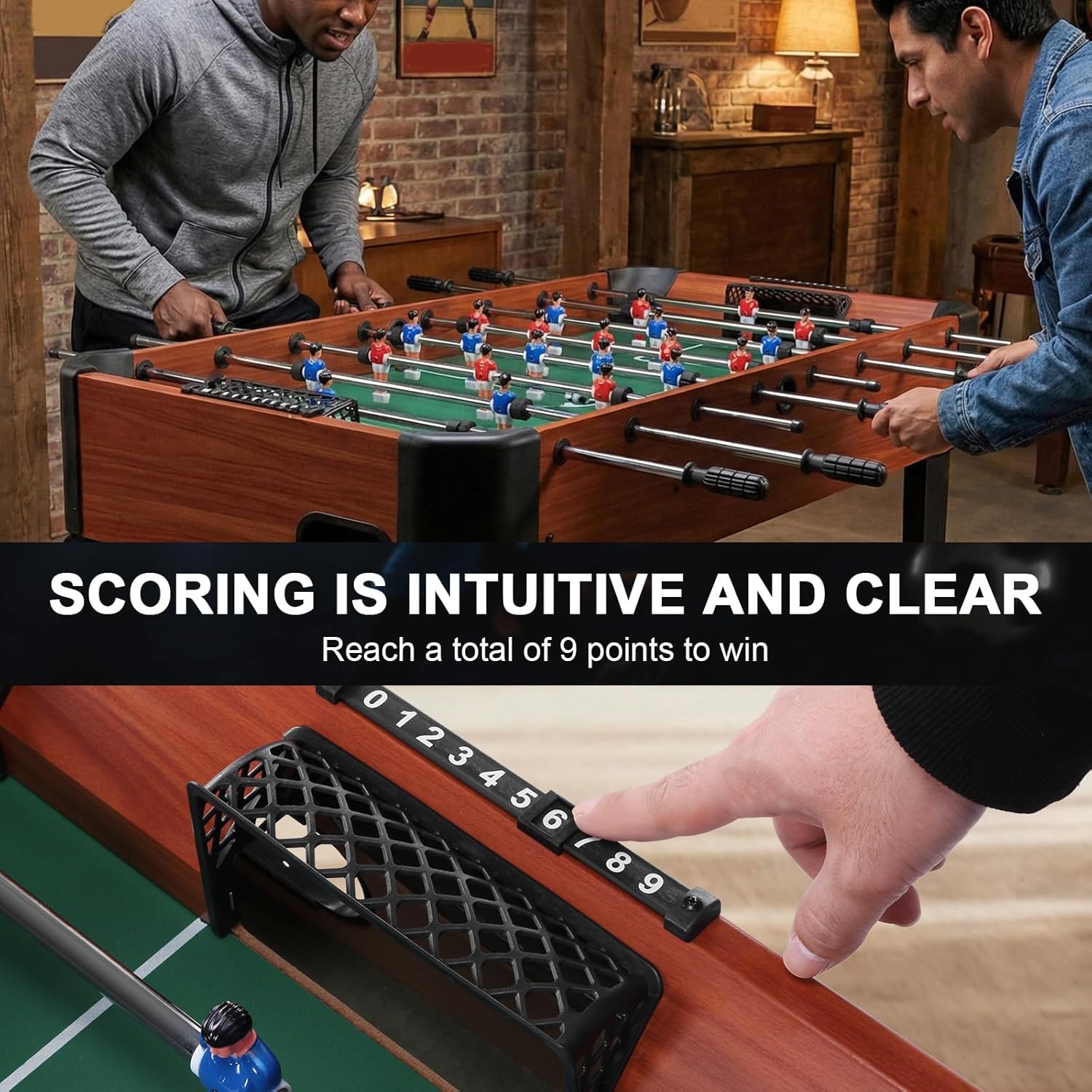 47 Inch Mini Foosball Table, Futbolito De Mesa para Niños, Soccer Table Game with Score Keeper Counterbalanced & Uniformed Men
