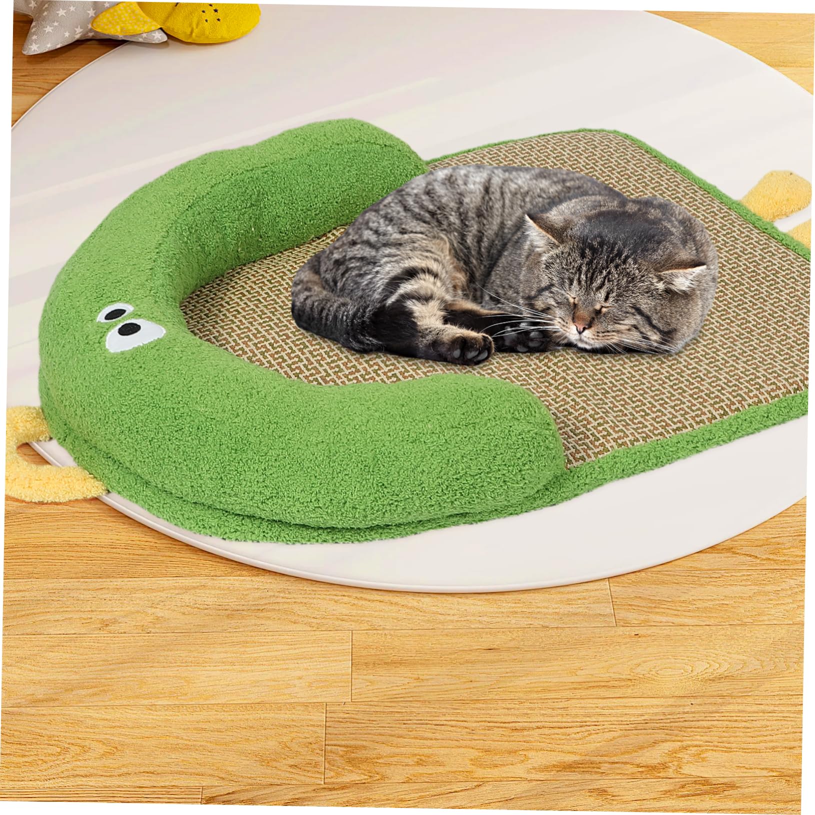 Mipcase Tappetino Refrigerante per Cani in Rattan Cuscino Verde | Intreccio Artigianale Traspirante, Portatile per Casa e Viaggio, per L'estate