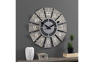 FirsTime & Co. Oversized 24" Vintage Farmhouse Wall Clock with Gray Numerals