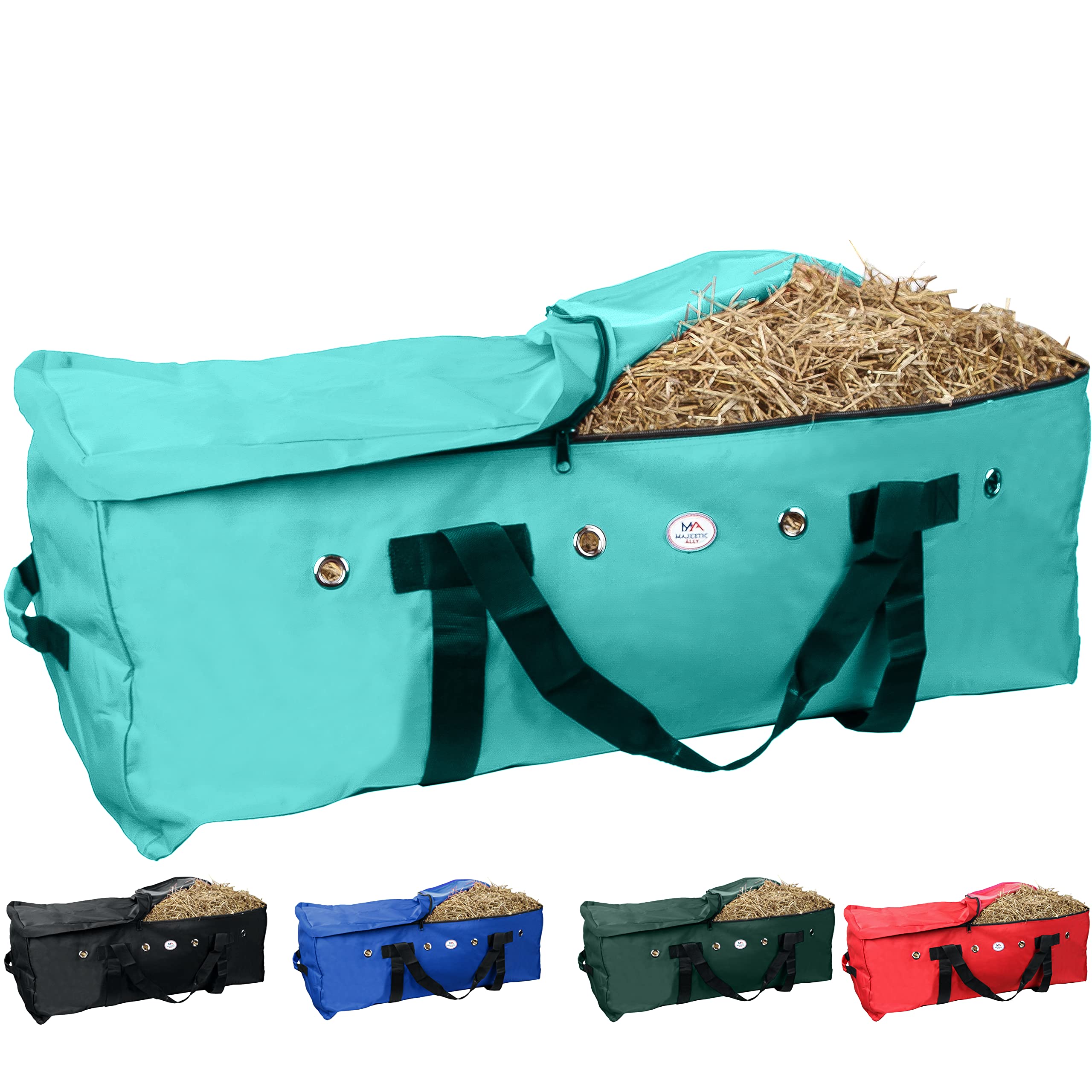 Majestic Ally 1200 D Nylongewebe, groß, 111,8 x 50,8 x 40,6 cm und extra groß 134,6 x 61 x 50,8 cm, robuste Heuballen-Aufbewahrungstasche (rot) (groß, türkis)