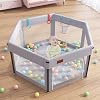 EAQ Baby Playpen Foldable, Playpen for Baby and Toddlers with Breathable Mesh Walls, Sturdy Safety Play Pen with Fitted playpen mat for Indoor and Outdoor (Hexagon)