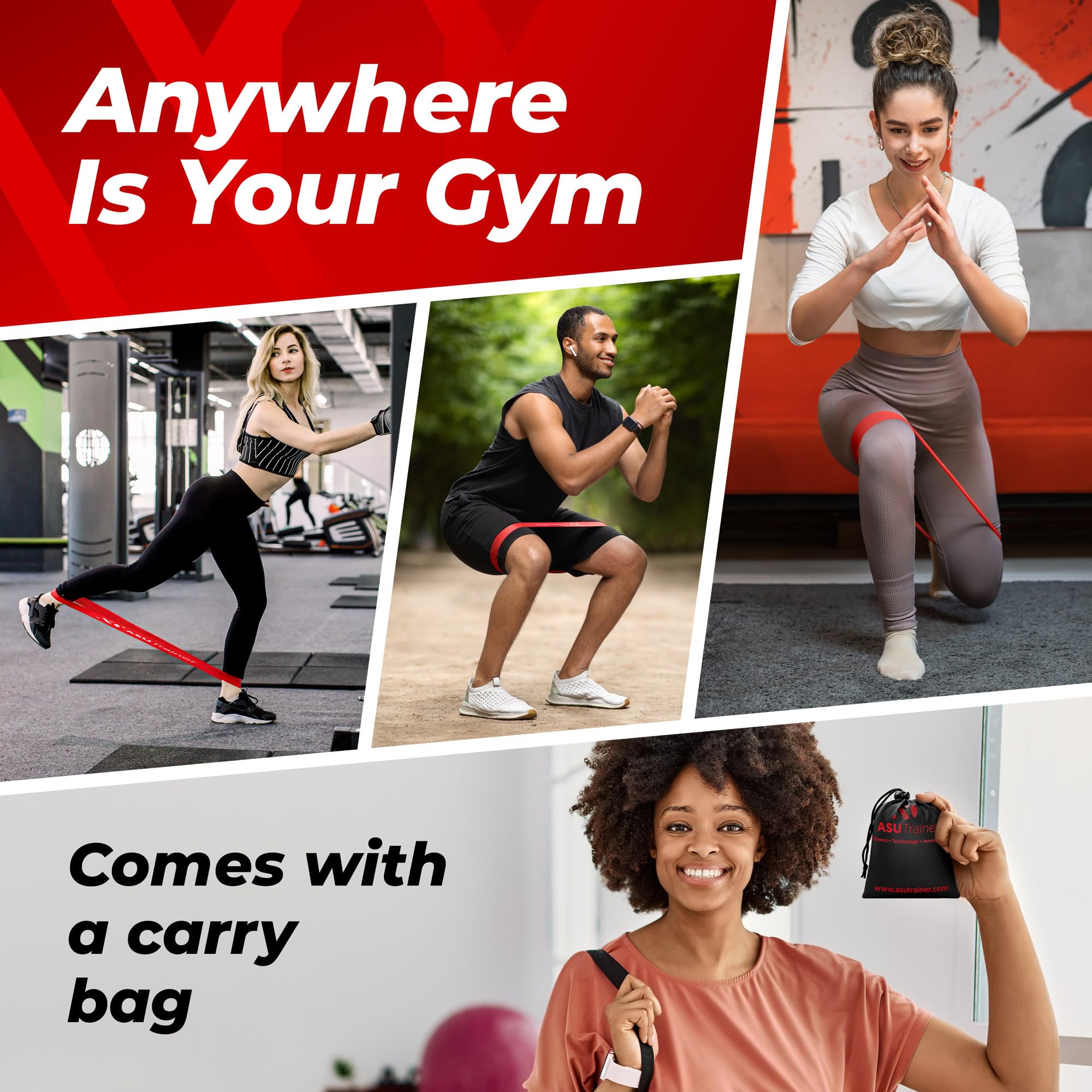 Loop Resistance Bands, 5 Exercise Bands, 5–40 lb, Boosting Workout Equipment Made of Durubbex, Resistance Bands for Working Out, Inner Thigh Exercise Equipment, Fitness & Workout Bands