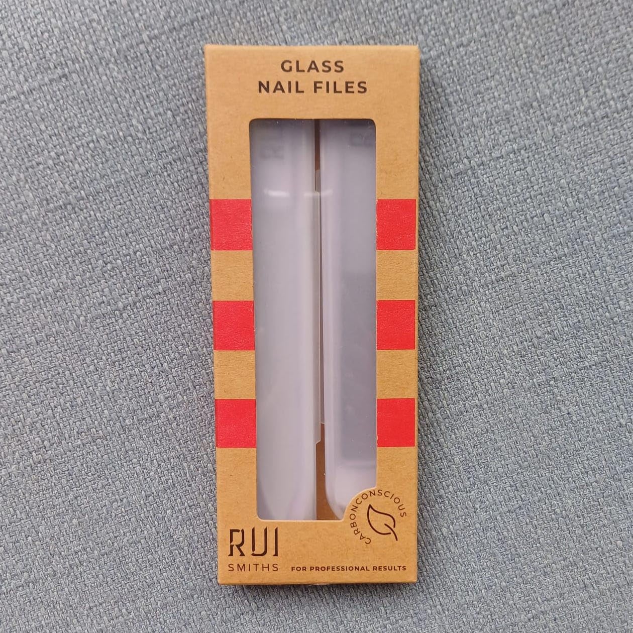 Rui Smiths CarbonConscious szklany pilnik do paznokci i nano szklany bufor do błyszczącej pielęgnacji manicure – wielokrotnego użytku, w zestawie etui ochronne