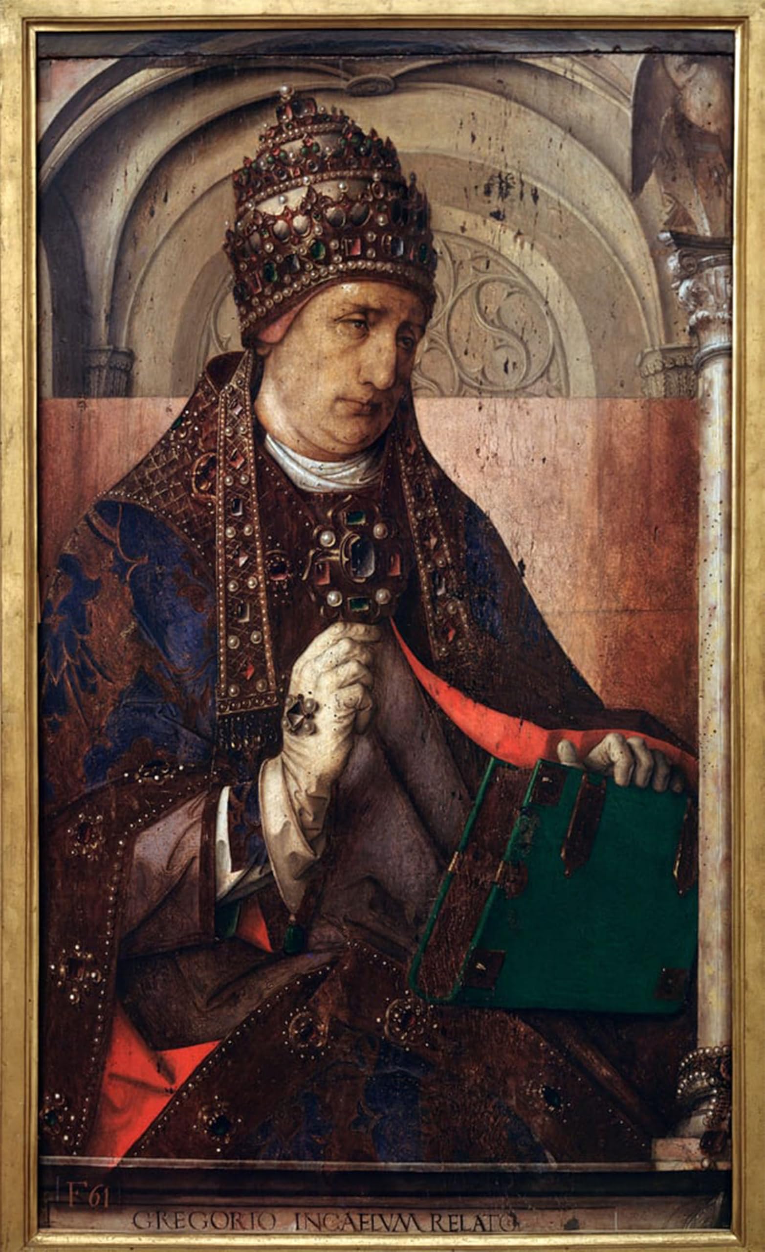 POSTERIIk Vintage Art Print Images Pictures Print Portrait of Pope Gregory I by Joos Van Gent Modern Colour Posters for Office Home Decor 60x90cm
