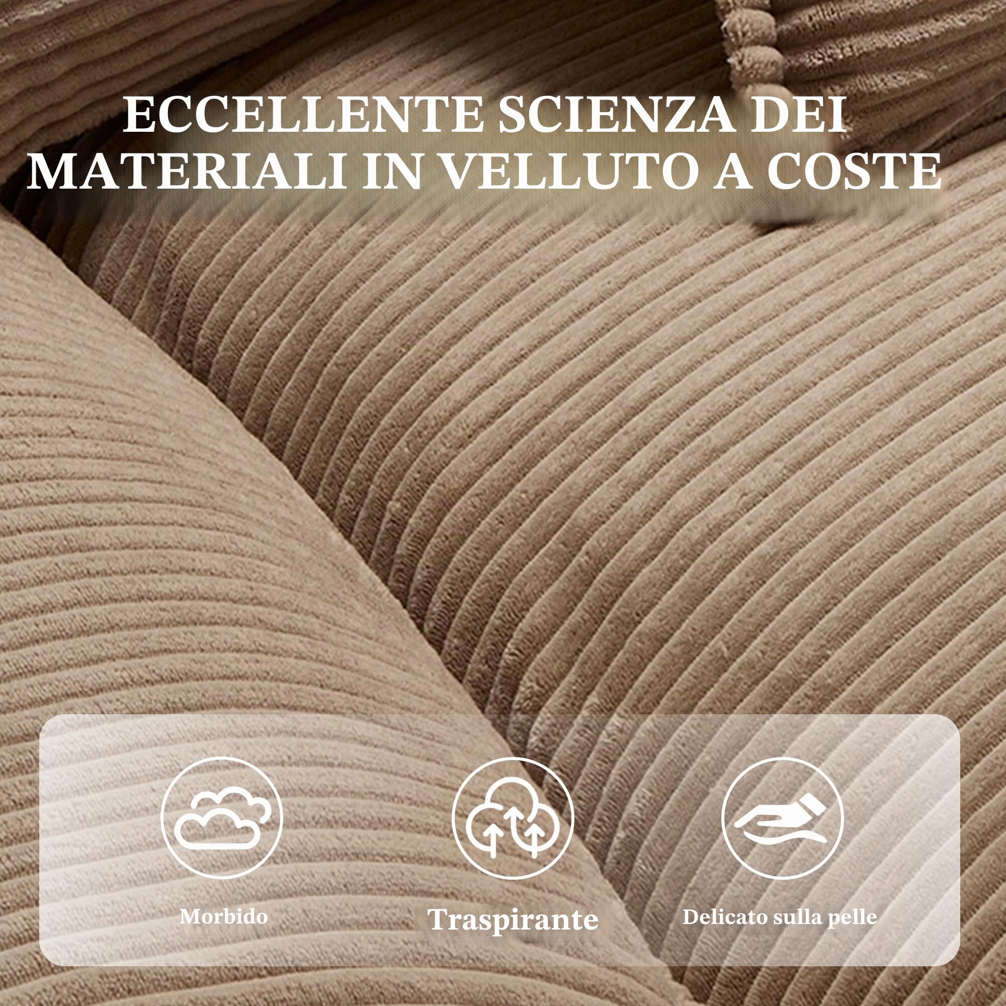 TIZZ Un moderno, semplice divano a due posti con un materasso a molle, che richiede un solo cuscino, è accogliente, ma spazioso e capiente per il soggiorno/camera da letto/ufficio, Khaki
