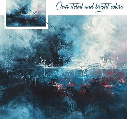 Miniatura 141 de Lienzo artístico para pared, pinturas de arte abstracto, fantasía azul, grafiti colorido sobre fondo blanco; decoración artística moderna para sala