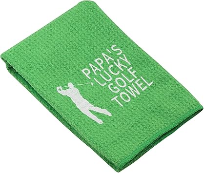 Review LEVLO Embroidered Golf Towel Gift Golf Lover Gift Papa’s Lucky Golf Towel Golf Towel with Clip (Papa’s Lucky Golf Towel)