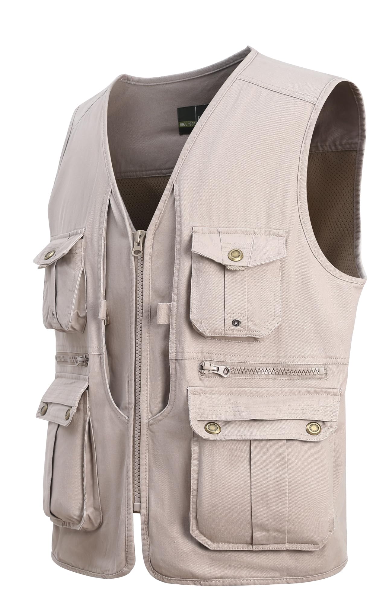 Homme Gilet de Pêche Multi-Poches Gilet de Plein air Sport Respirant Coton Gilets Grande Taille Loisirs Veste Respirant à Séchage Rapide Gilet pour Photographie Camping