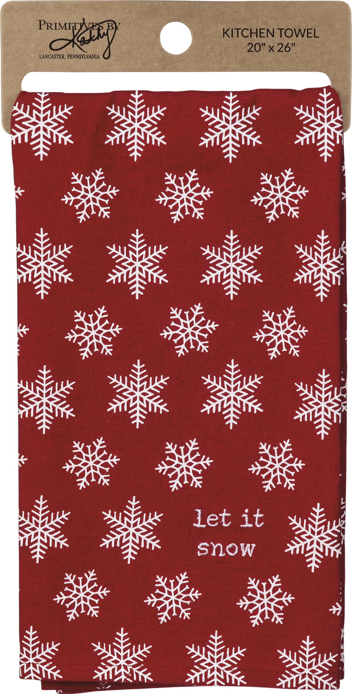 Torchon Let It Snow Primitives by Kathy fini les traces d'eau sur votre vaisselle de fête