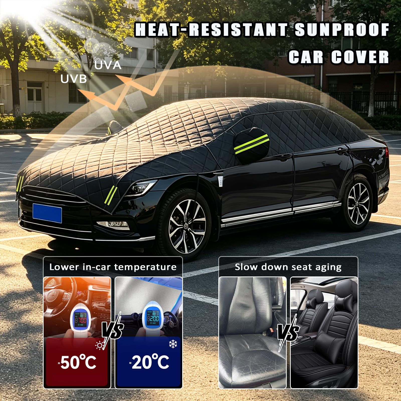 Abdeckplane Auto Hagelschutz für Kia Sportage 1995-2026, 5-Lagig Gepolsterte Abdeckung für Dach & Windschutzscheibe,Wasserdicht Outdoor Autoplane Atmungsaktiv Q01