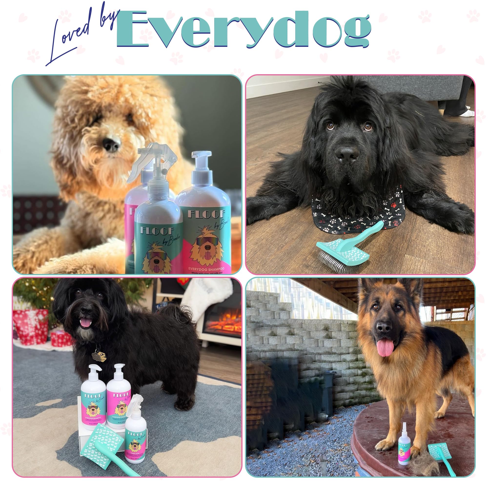 Floof by Brodie, Brodie - Cepillo para perros - Cepillo para perros - Cepillo para perros para desprendimiento y aseo - El mejor cepillo para perros de pelo largo y mascotas