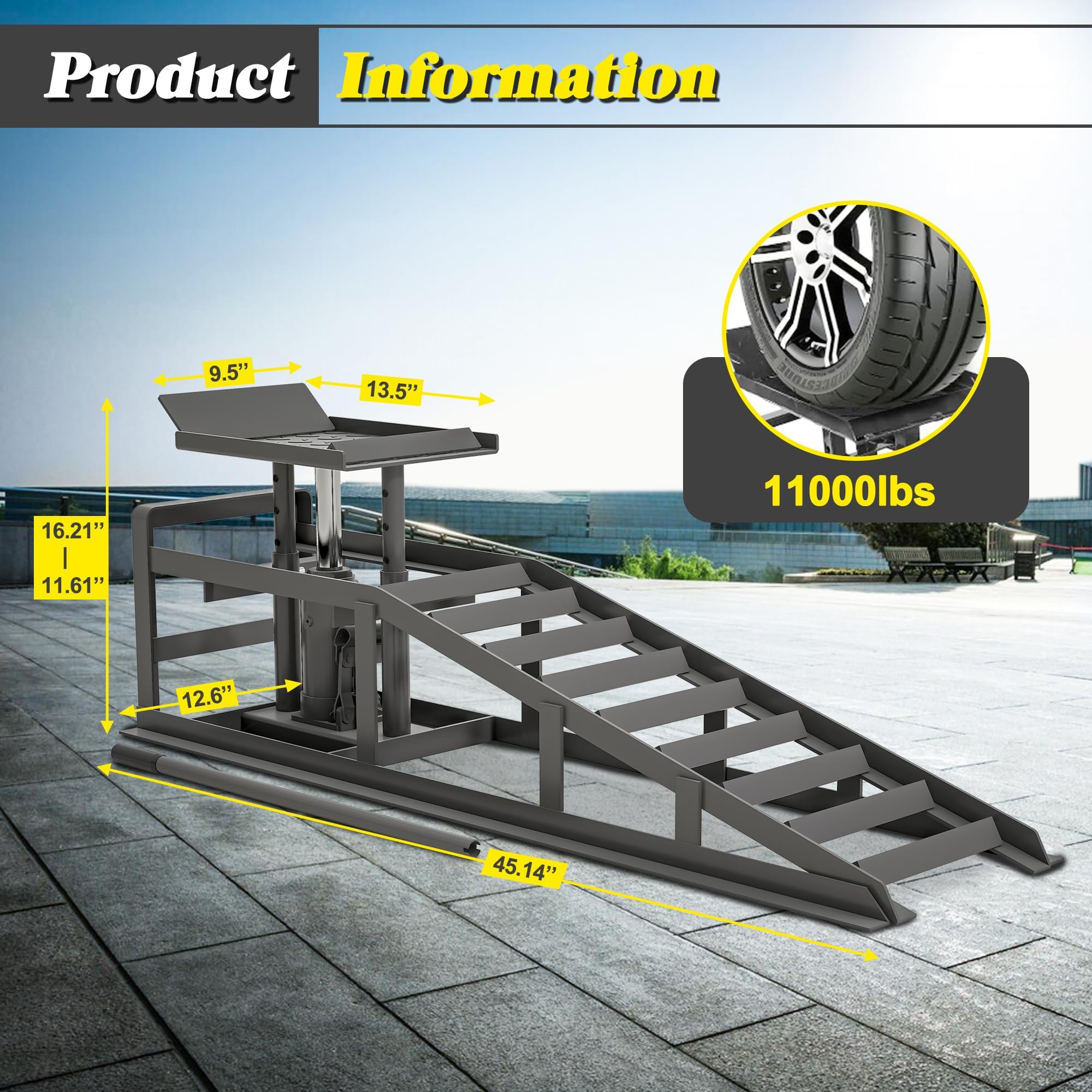Snapklik.com : GarveeTech Hydraulic Car Ramps 5T 11000lbs