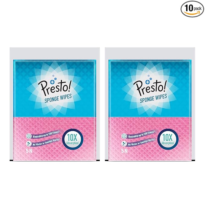Amazon Brand Presto! Multi-Purpose Sponge Wipes Assorted Pack of 10 at Rs. 319