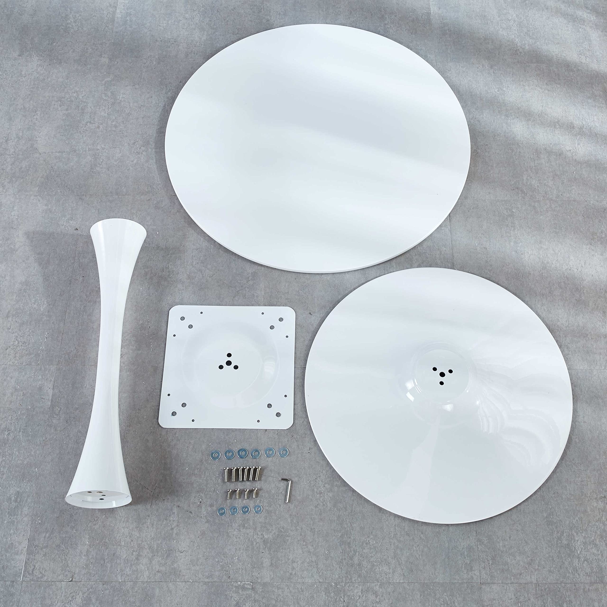 31.5" White Tulip Table Mid-Century Dining Table for 2-4 People with Round MDF Table Top, Pedestal Dining Table, End Table Leisure Coffee Table