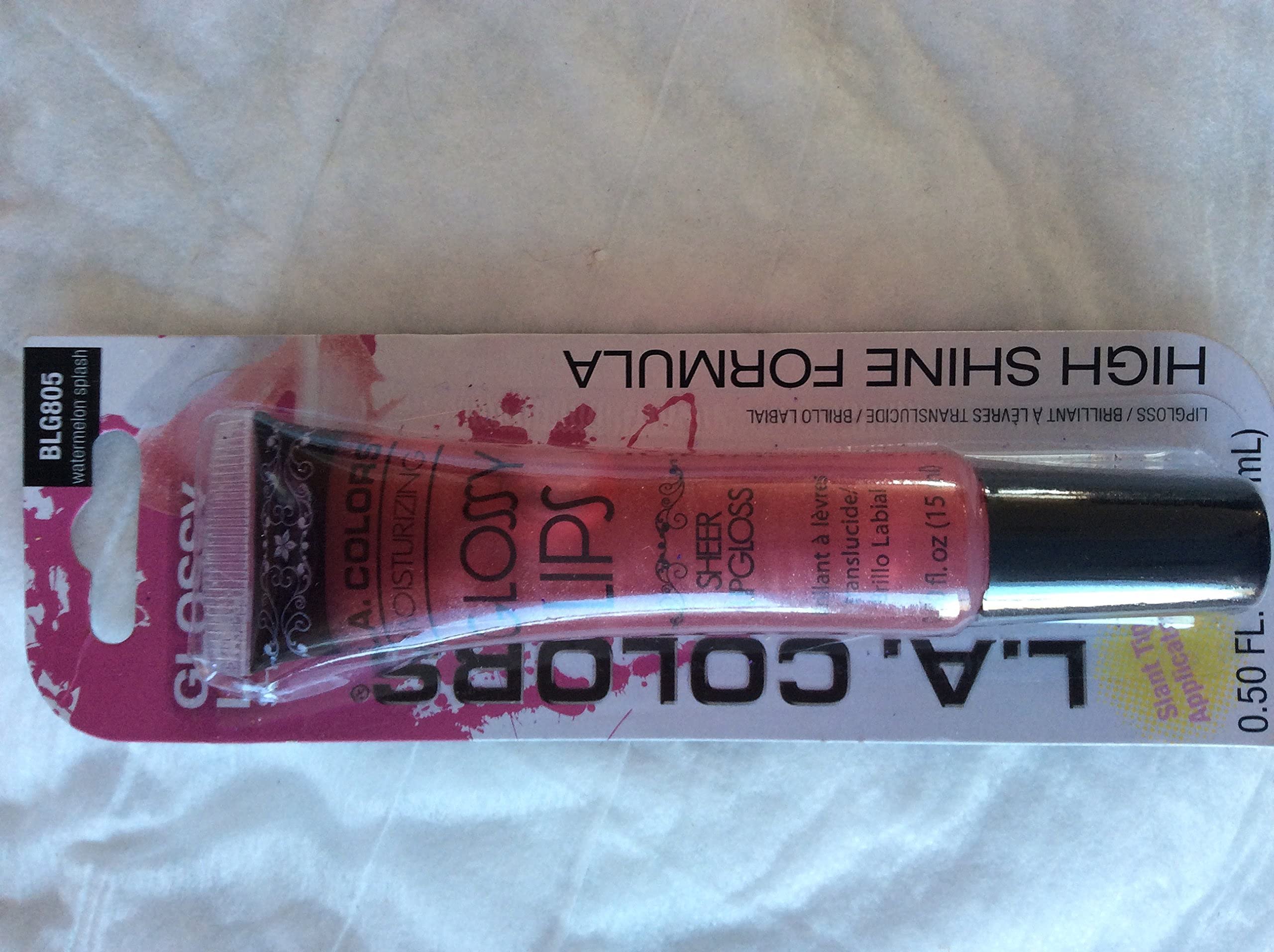 L.A. COLORS Glossy Lips Sheer Lipgloss (carded), BLG805 Watermelon Splash CBLG805