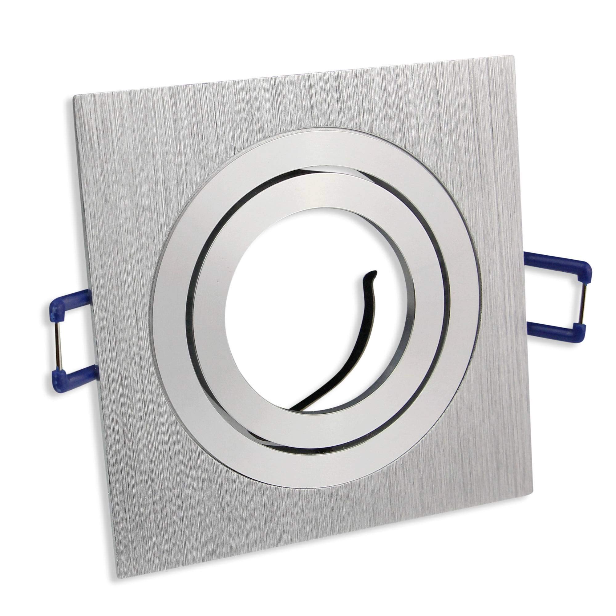 6x LED Einbaustrahler Set ohne Rahmen (nur LED) 6,5 Watt neutralweiß 230 Volt und super flach - schwenkbar, 80mm Bohrloch, Aluminium - Spot Decken-Strahler Einbauleuchte