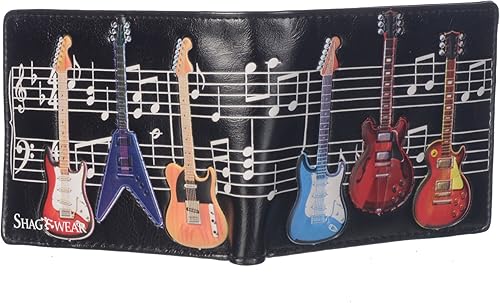 Miniatura 3 de Shag Wear Cartera de guitarra eléctrica para hombres y adolescentes de piel sintética vegana de 4.5 pulgadas, Guitarras eléctricas, Moderno