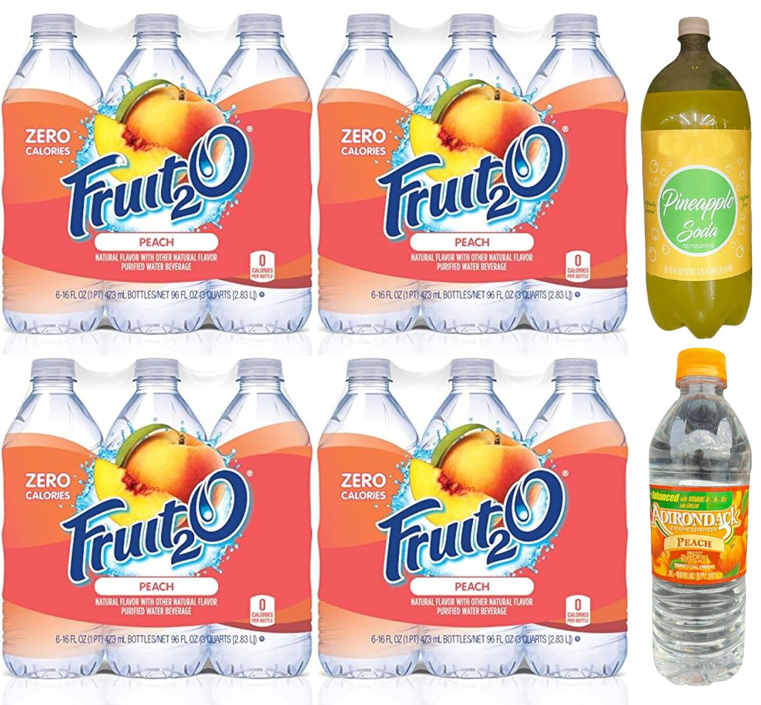 Fruit2O Zero Calorie Flavored Water, Peach, 6 Count, 16 fl