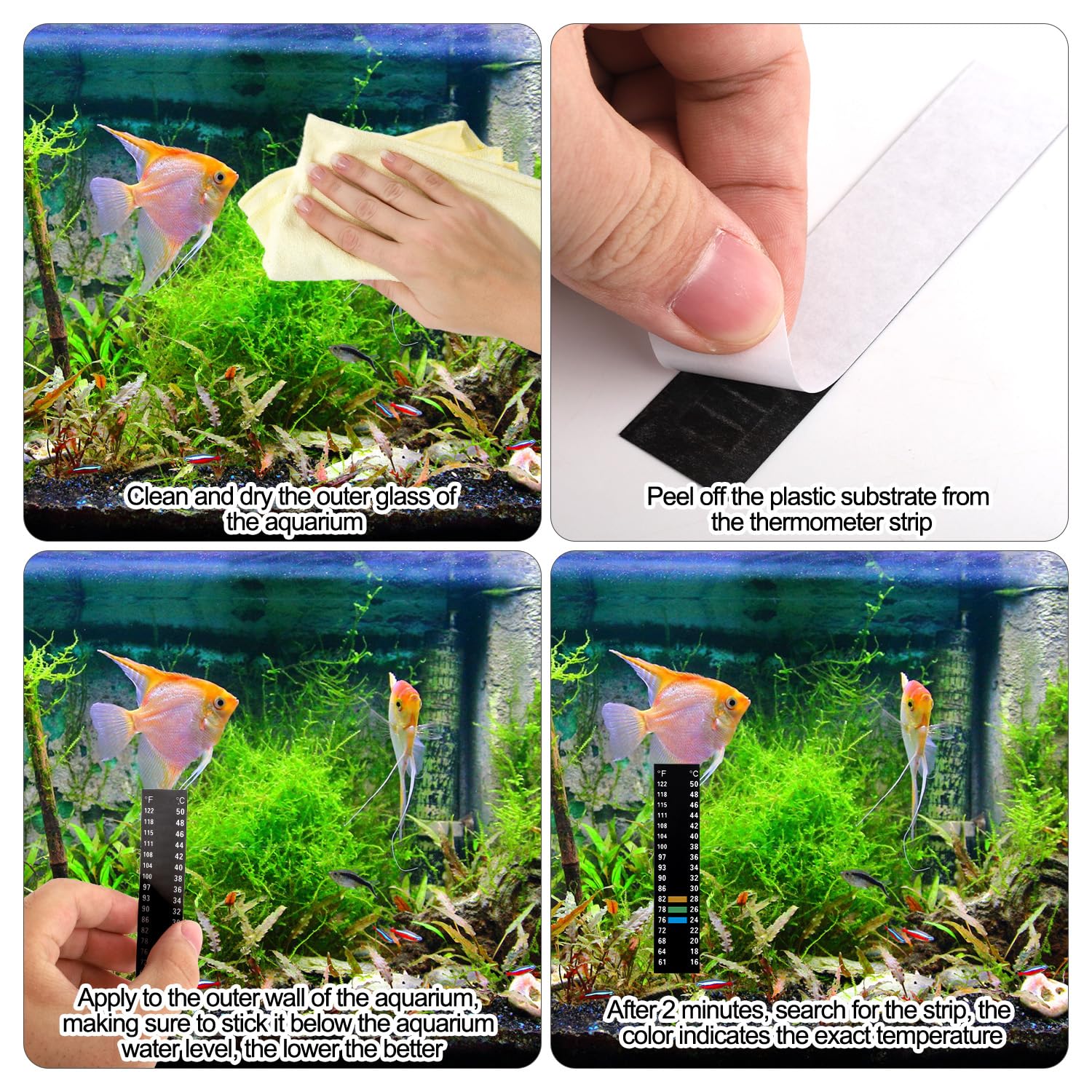 6 Termometri Adesivi Per Acquario - LCD Con Scala Celsius E Fahrenheit - Foto 10