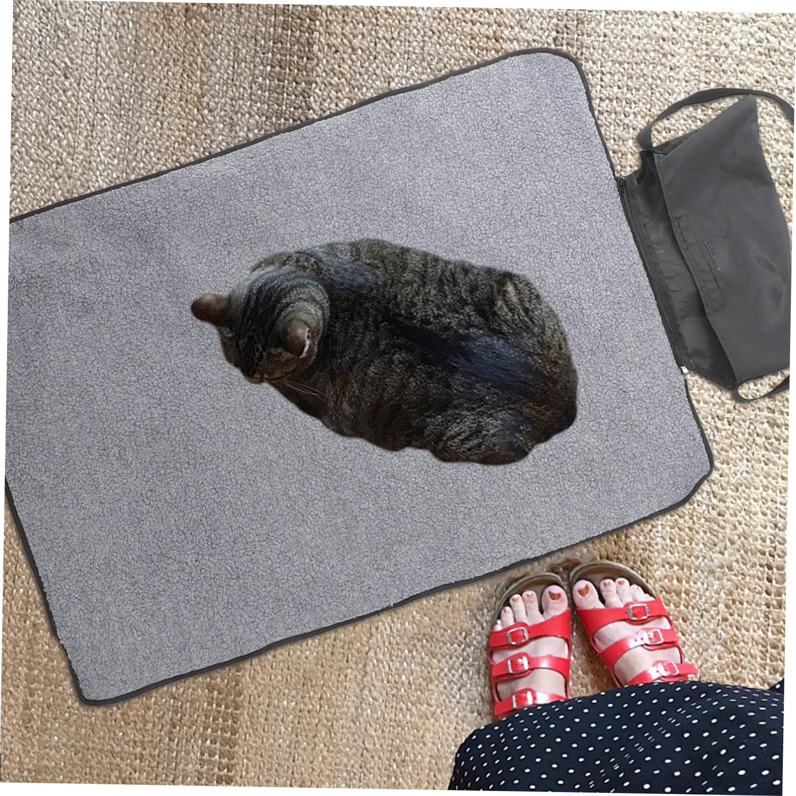 Manta Plegable para Mascotas De Tela Oxford y Lana De Cordero, Tamaño Mediano, Uso Exterior para Perros y Gatos, Manta De Viaje Portátil Ligera