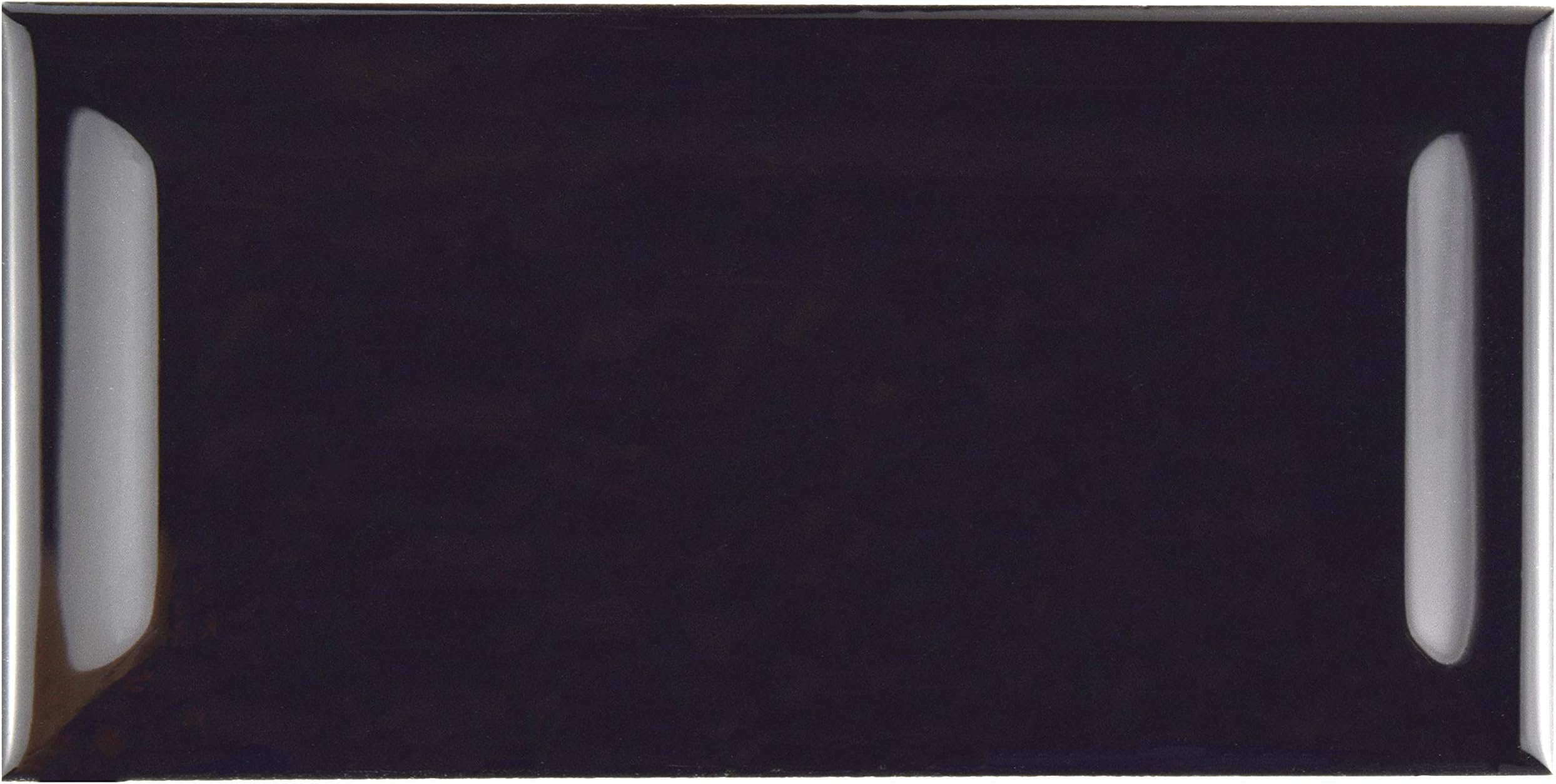 SomerTile WXRPSBBK Pente Subway Beveled Ceramic Wall, 3" x 6", Black Tile