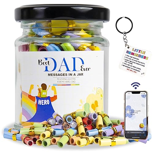 90 Messages in a Jar for Dad with NFC Keychain,