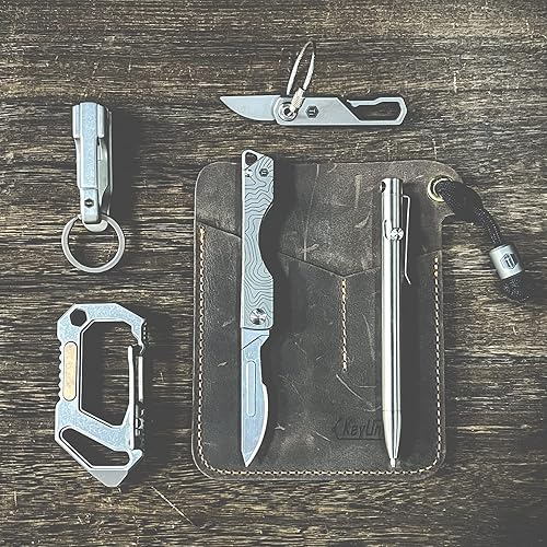 Vista 63 de KeyUnity KP01BK Bolt Action EDC Pen con clip, bolígrafo de bolsillo de titanio para transporte diario (negro)