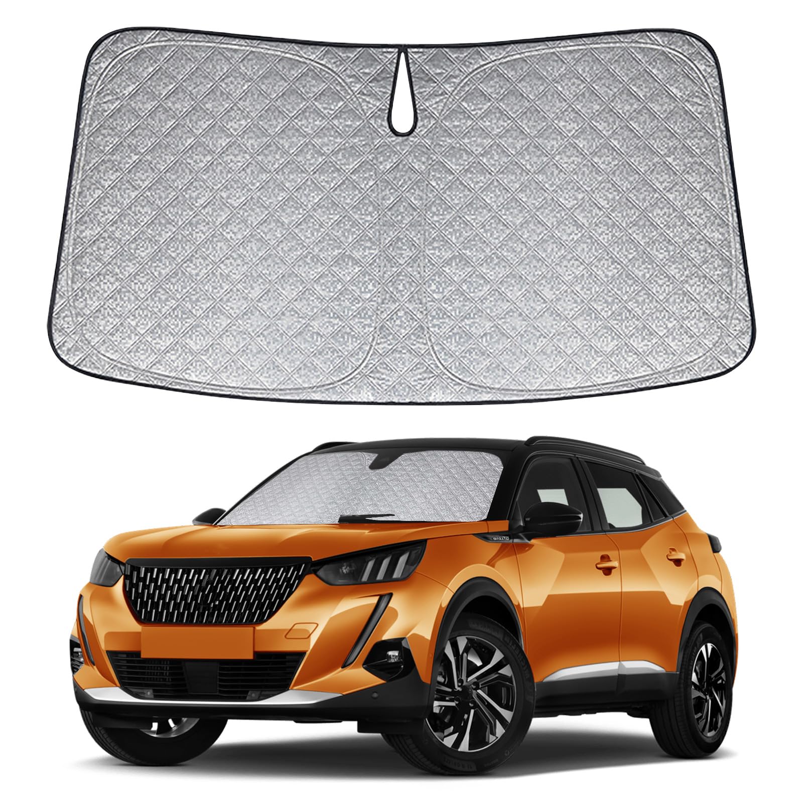 Parasol Coche Delantero Plegable Repuesto para Peugeot 2008 2013-2019, Coche Sol Sombra Bloquea los Rayos UV en el Interior del Parasol Protector