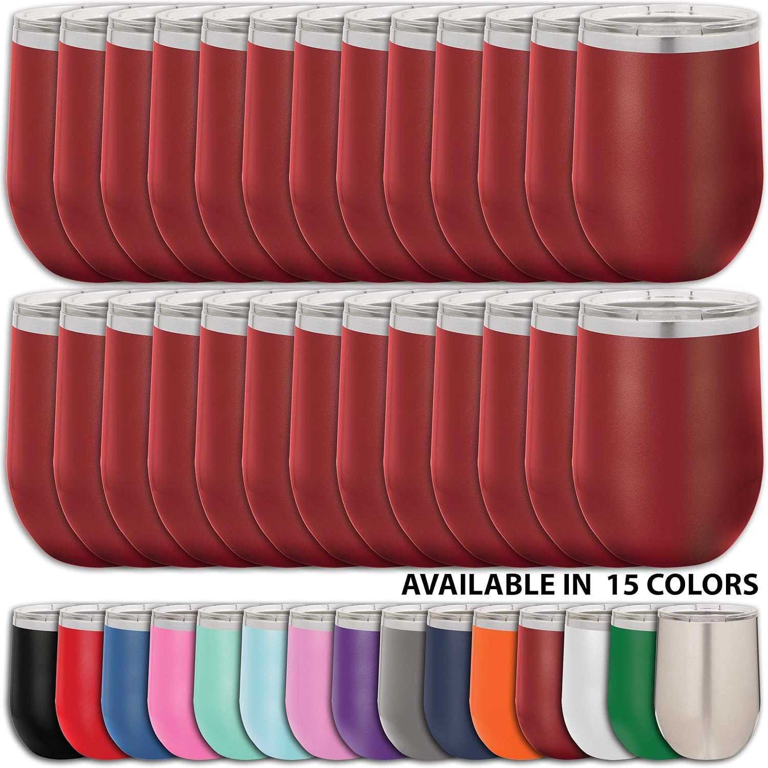 Clear Water Home Goods Pack of 24 Bulk 12 oz Stainless