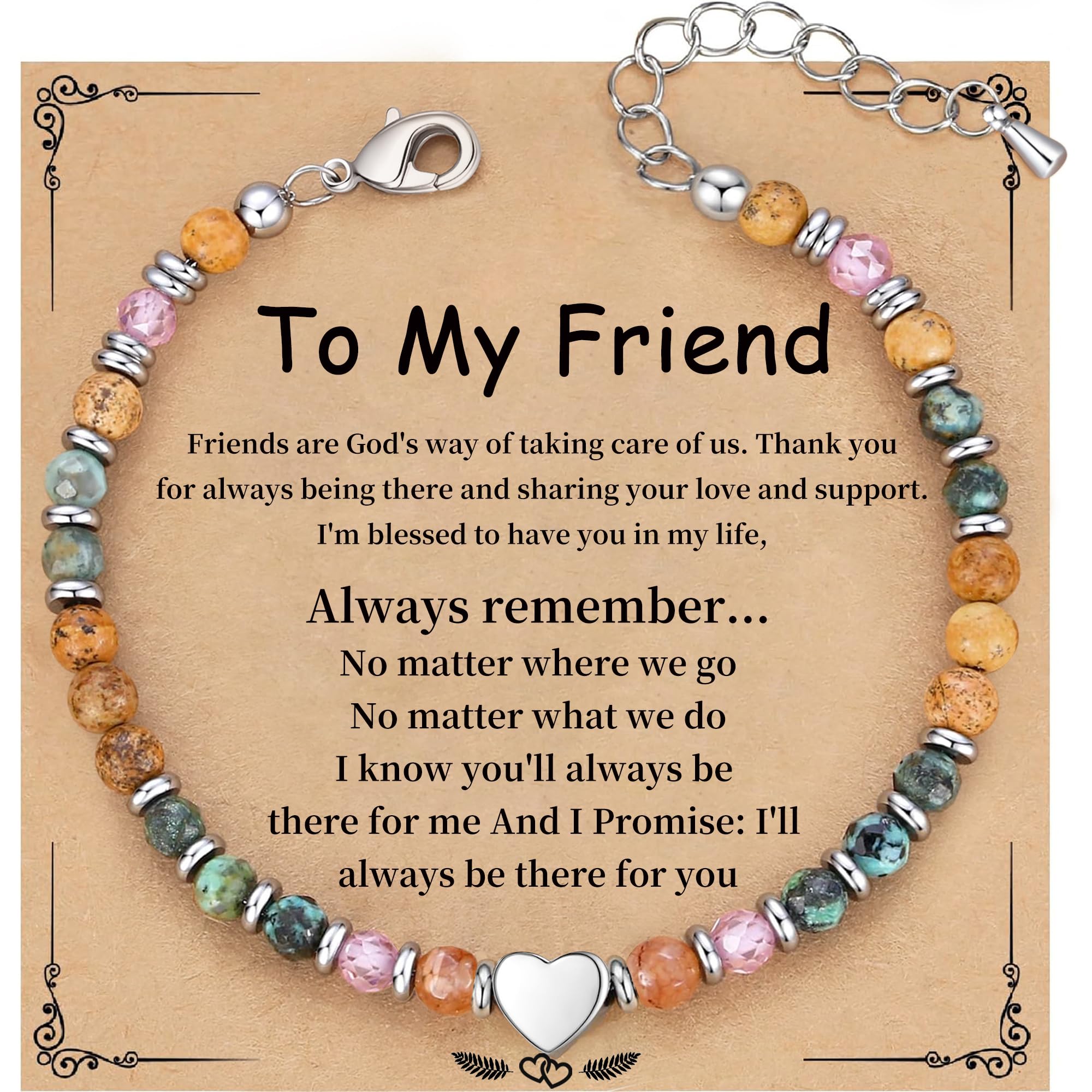 Best Friend Bracelet Gifts for Women Sister Bestie, Christmas Gift for Teens Mom Daughter Granddaughter Birthday Gift for Her Stocking Stuffers