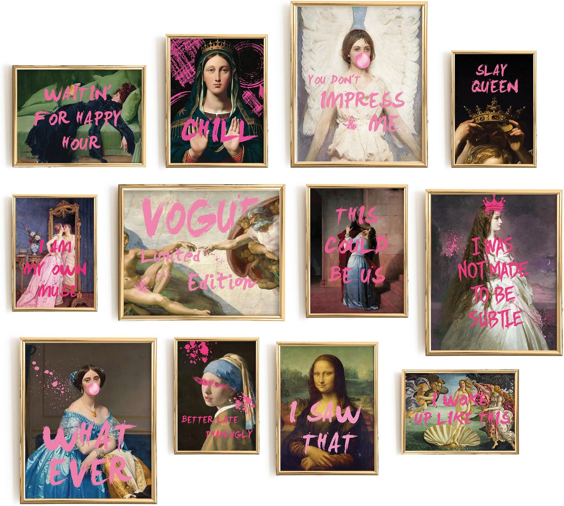 Amazon.com: Set 12 Funny Altered Art Renaissance Painting, Renaissance ...