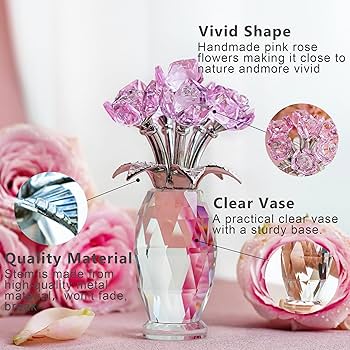 未使用 SWAROVSKI 花 置物 A Dozen Pink Roses 未使用 SWAROVSKI 花