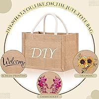 Vista 10 de Cunno 12 Pcs Burlap Tote Bag Mini Jute Reusable Bag with Handles Small Blank Canvas Gift Waterproof for Wedding Beach DIY