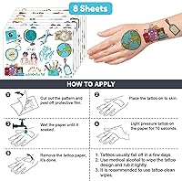 Vista 7 de Tatuajes temporales de viaje, Bon Voyage, suministros de fiesta de cumpleaños, recuerdos, decoraciones de aventura espera viajes por el mundo, súper