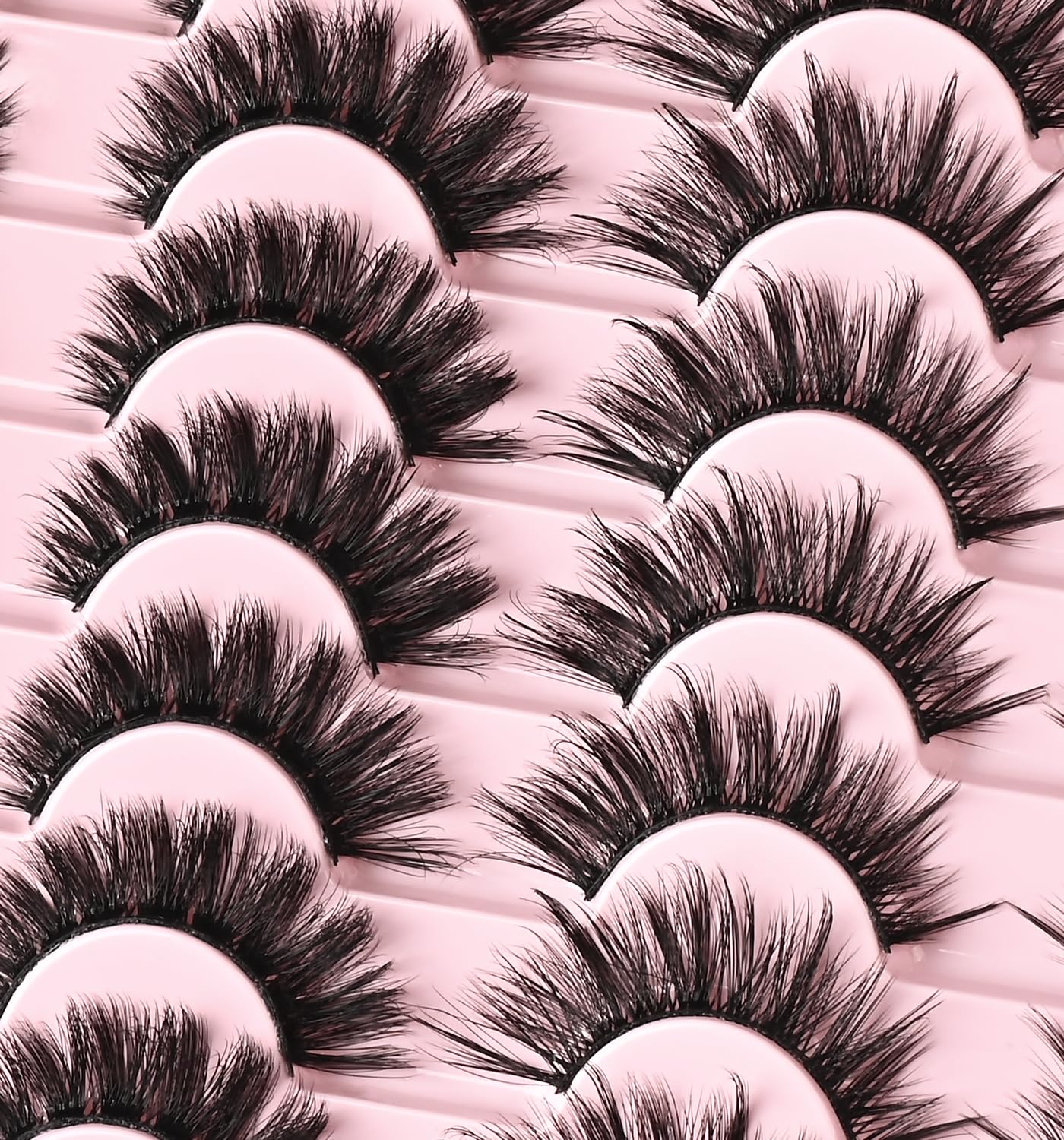 Künstliche Wimpern, natürliche Katzenaugen-Wimpern, weicher Nerzstreifen, natürlicher Look, 2 Stile, gemischt, flauschig, Demi-Wispies, falsche Cateye-Wimpern-Packung, kurz, dick, volles