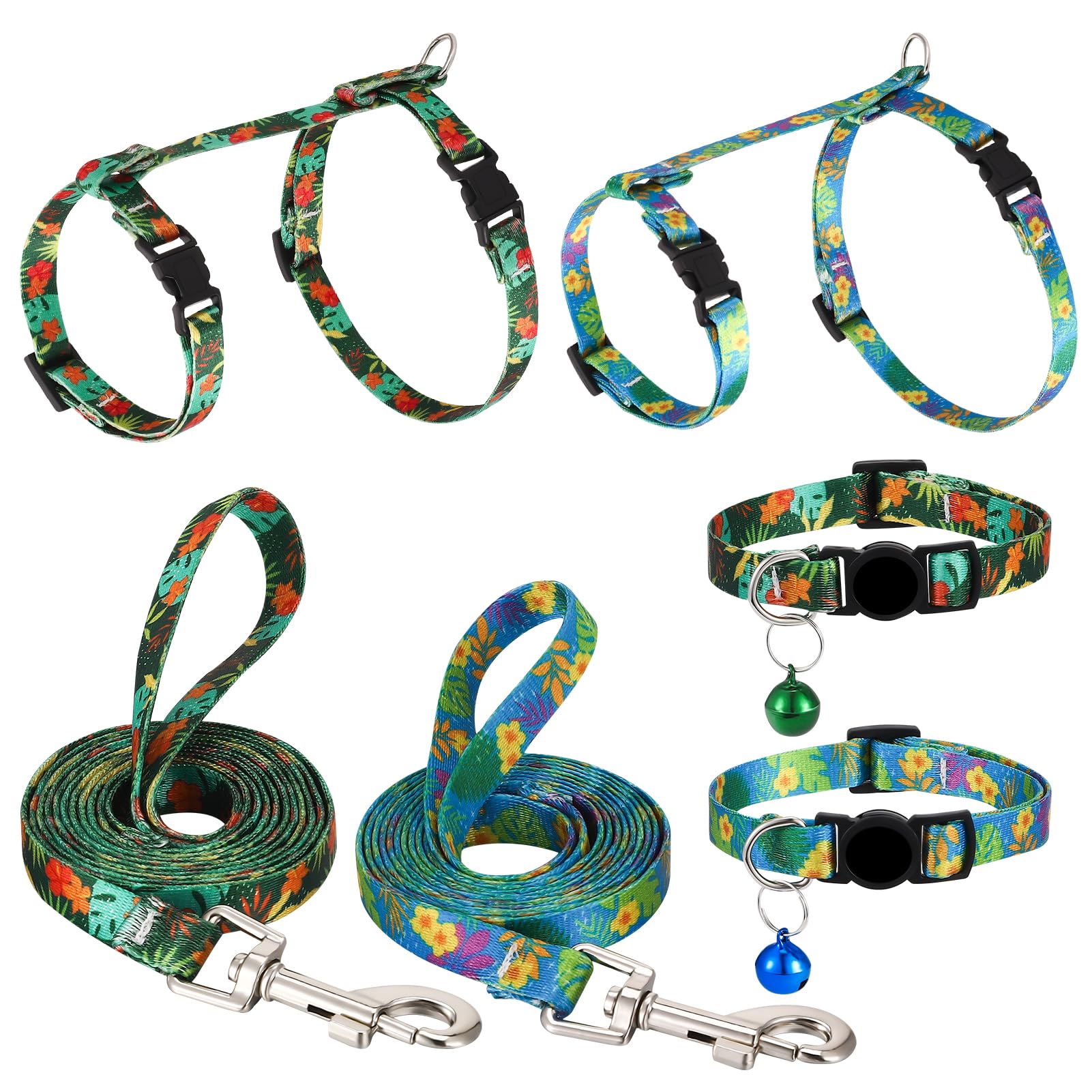 Photo 1 of 2 Pack Cat Harness and Leash Set - Escape Proof Adjustable Cat Harness, Outdoor Travel Harness for Cats & Kittens Multicolor