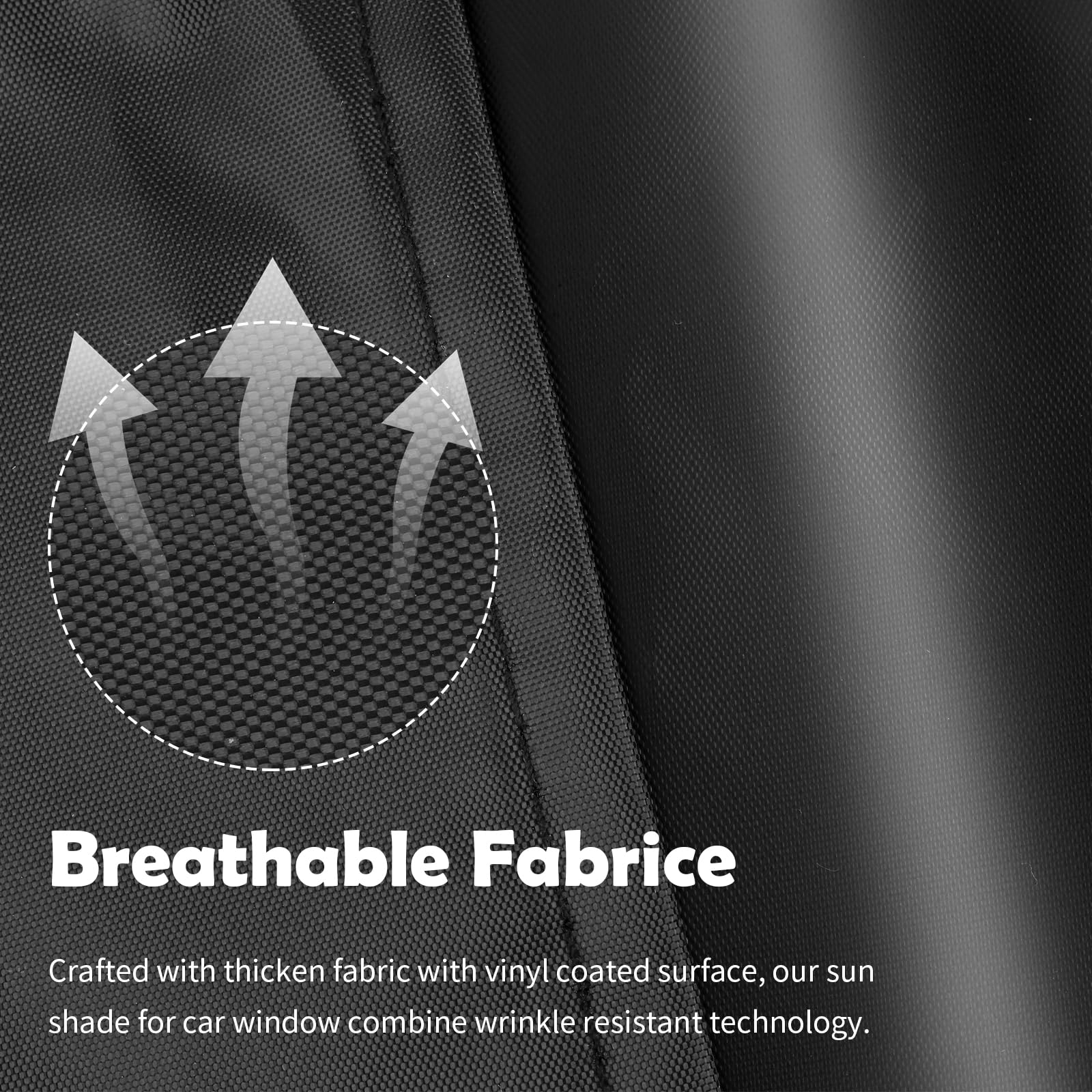 3PCS Extra Large Car Window Shades Kit,Thickened Vinyl Coated Car Window Covers for Privacy and Maintaining Cool Auto Interior Temperature,Universal Cars Curtains for Windows (Extra Large)