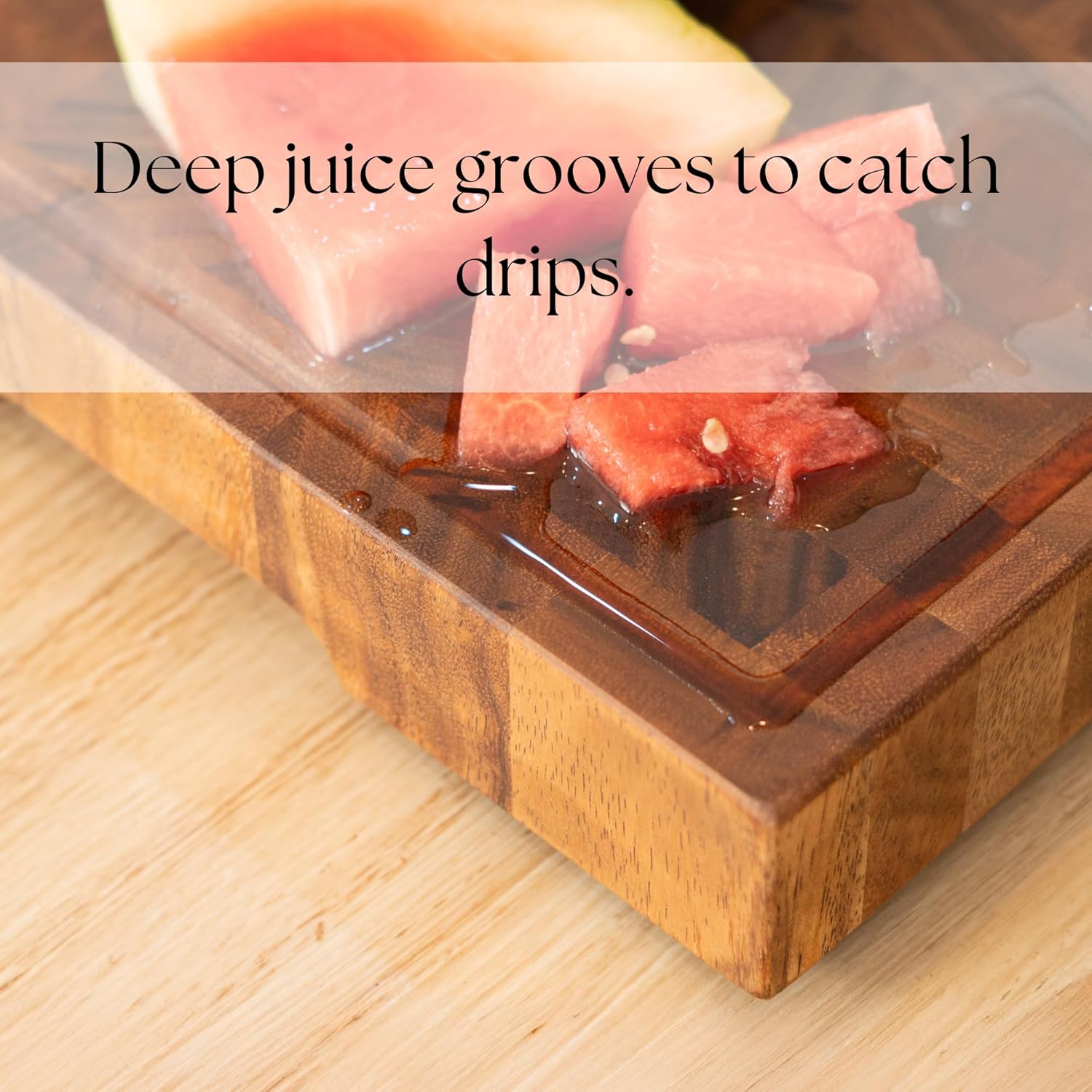 SHUMARU Tropical Walnut End-Grain Wood Cutting Board – 19X12X12" Butcher Block | Handmade in Bali - Silky-Smooth, Juice Groove, Knife‑Friendly, Ergonomic Grips & Non‑Slip Feet - Image 4