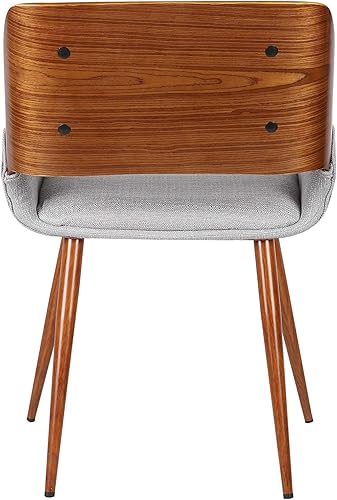 Miniatura 8 de Armen Living Silla de comedor Panda en tela gris y acabado de madera de nogal, 25 pulgadas de profundidad x 20 pulgadas de ancho x 31 pulgadas de