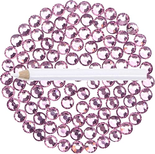 Miniatura 7 de FYGEM 4000 unidades de diamantes de imitación de hierro de fijación en caliente para hacer joyas con bolígrafo de recolección (amatista clara, SS6)