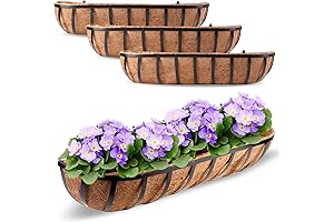 4 Pcs 30” Long Balcony Rail Flower Boxes, Window Box Deck Porch...