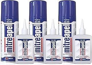 Sponsored Ad - MITREAPEL Super CA Glue (3 x 3.5 oz) with Spray Adhesive Activator (3 x 13.5 fl oz) Ca Glue with Activator ...