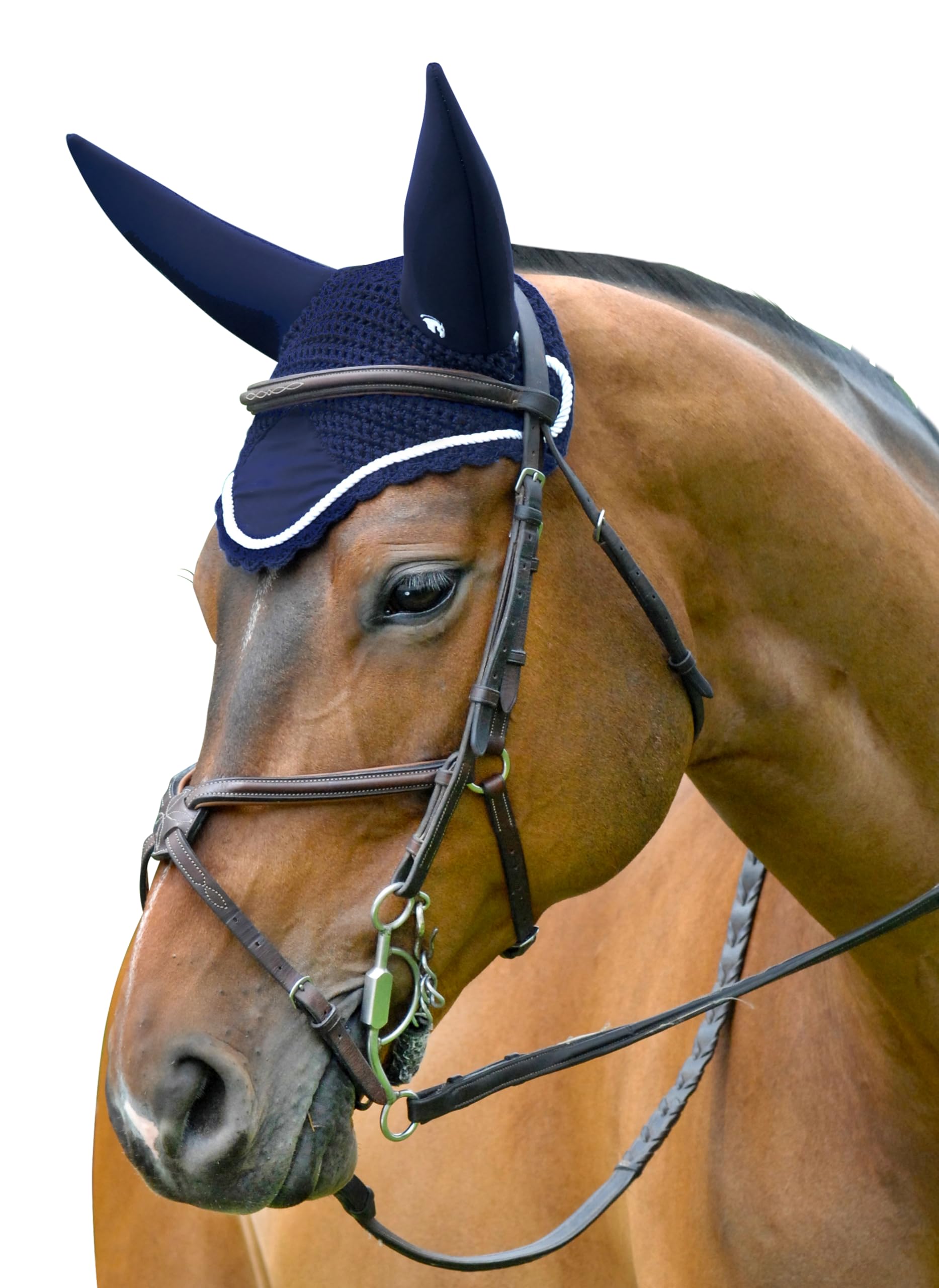 Plughz Horse Sound Off Ear Net, Soundless Bonnet (Navy)