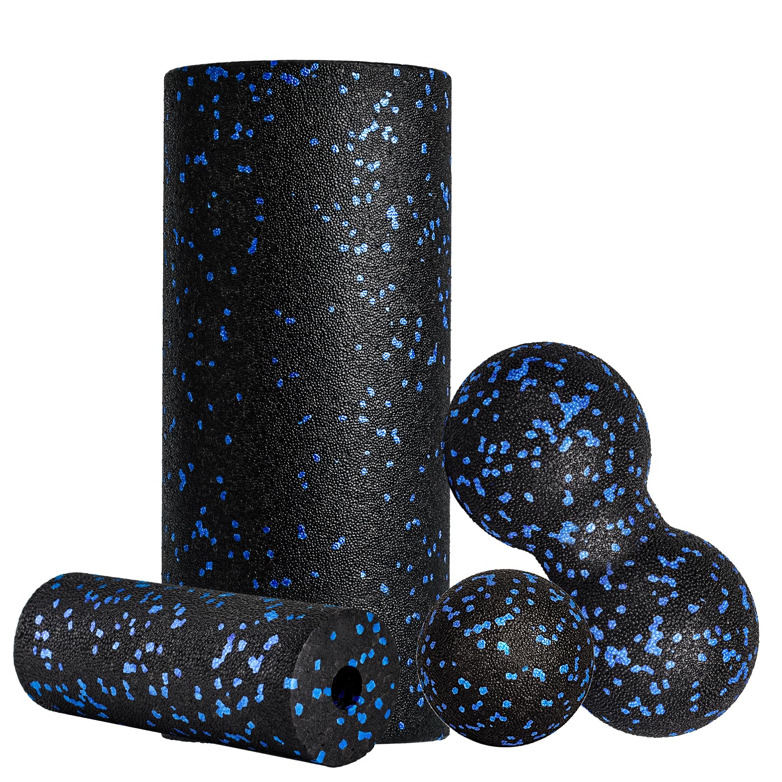 Faszienrolle Set Blackroll Foam Roller Faszien Set mit Faszienball Mini Faszienrolle Klein und Duoball für Yoga Faszien Training von Muskeln