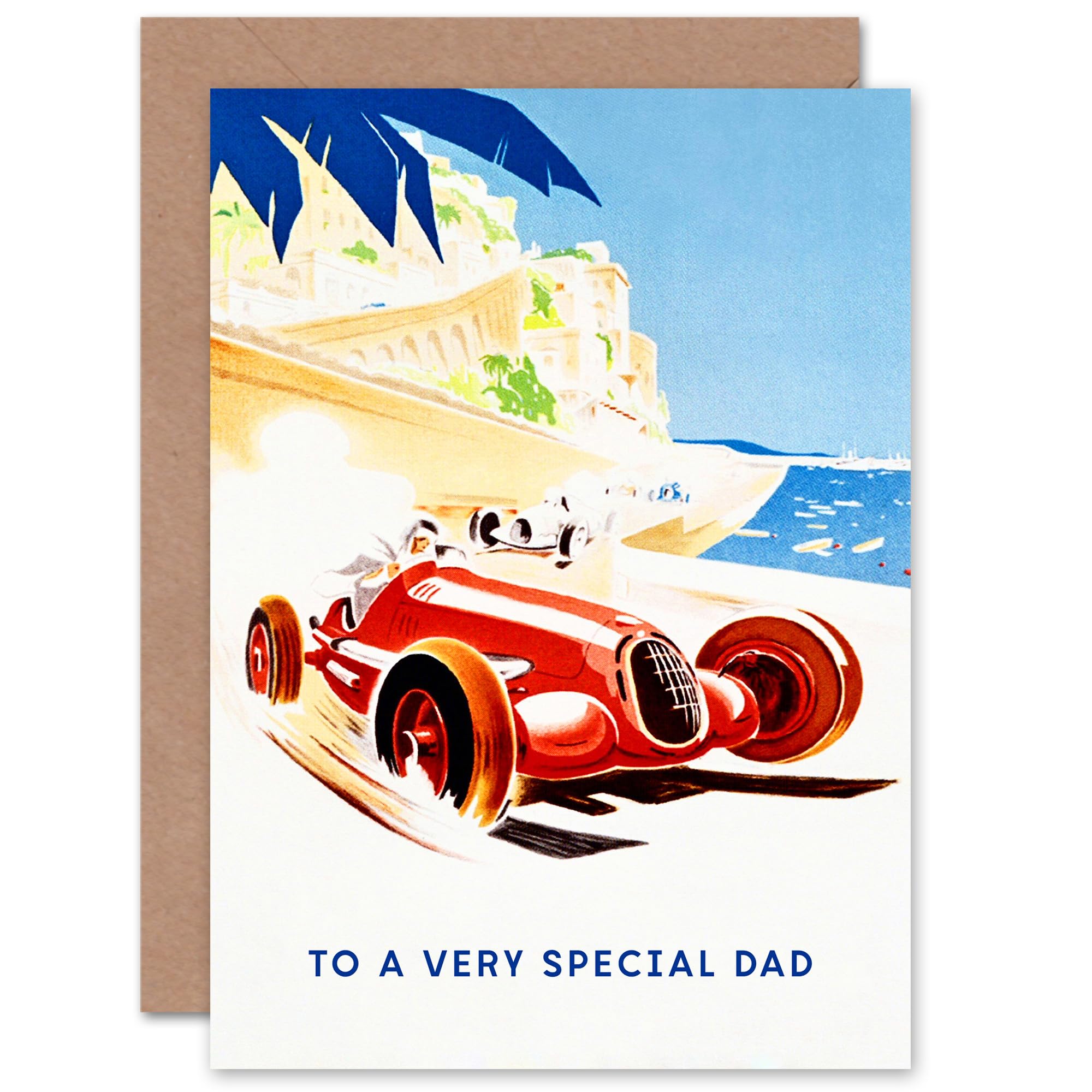 Artery8 Fathers Day Classic Sports Car France Race Drive Motorsport For Dad Him Blank Inside Greeting Card