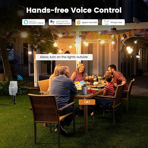 Miniatura 4 de SURAIELEC Zigbee - Temporizador de estaca de alimentación para exteriores impermeable, tira de alimentación de 6 tomas resistente a la intemperie,