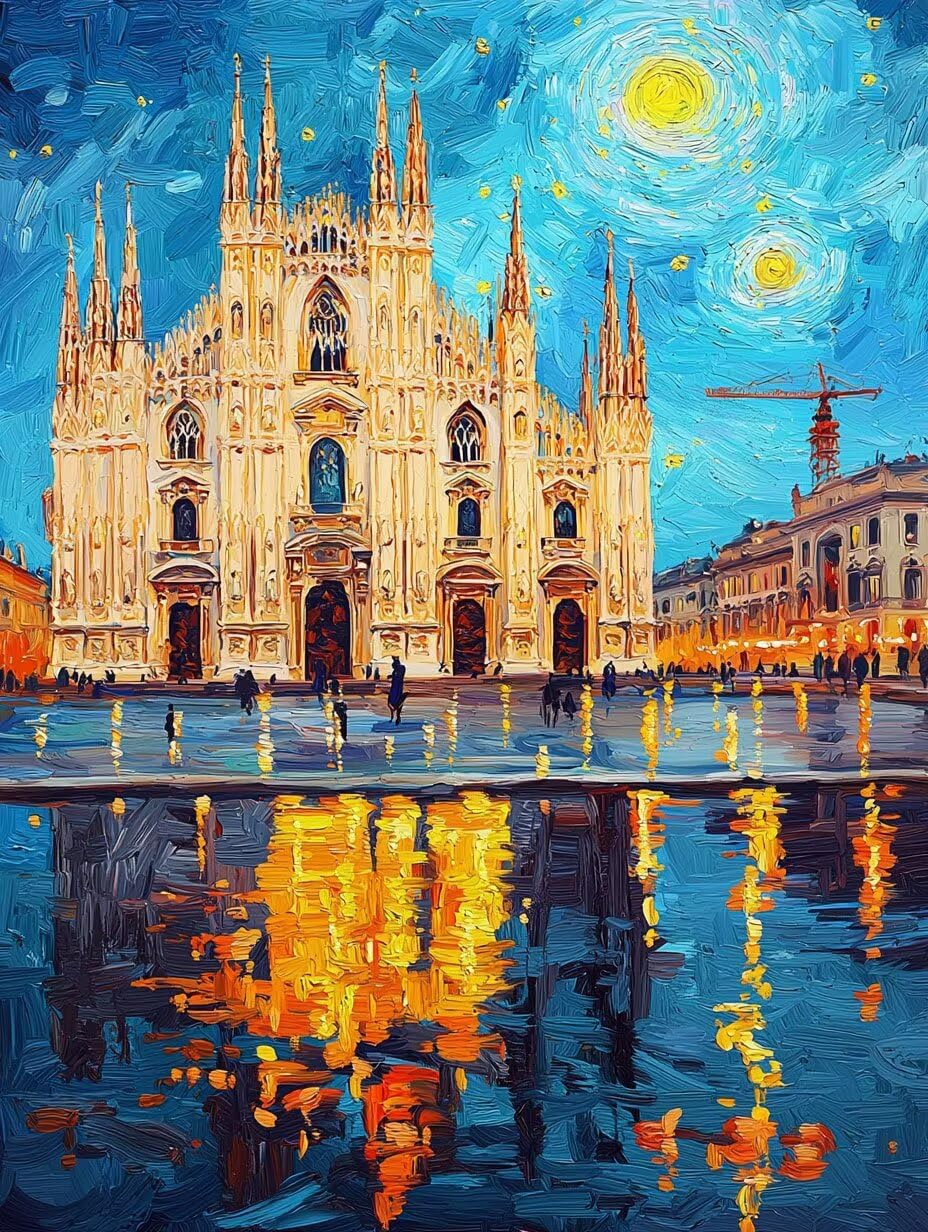 Kościół pod gwiaździstym niebem farba po numerach dla dorosłych 71 x 80 cm